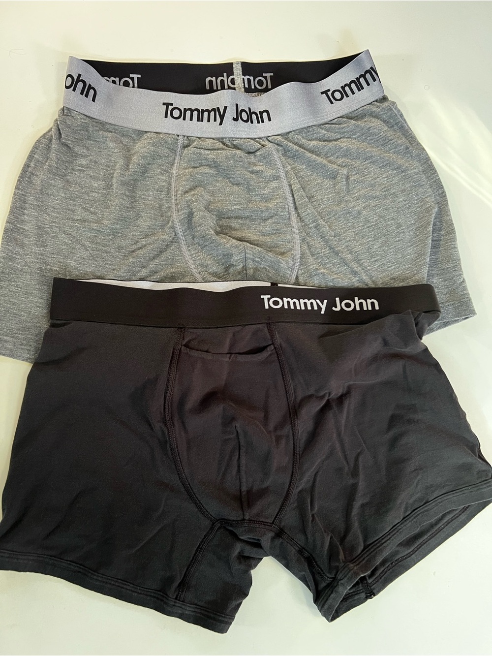 Tommy John Men’s Boxer Briefs - Light Gray & Black